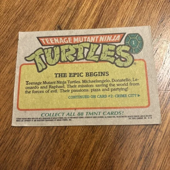 1989-90 Topps Teenage Mutant Ninja Turtles TMNT First Edition - Lot of 202